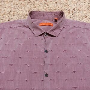 Tori Richard Hawaiian Shirt Men's M Pink Shark Print Cotton